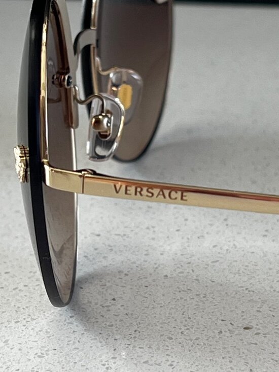 Versace Brown/Gold Gradient 2176 Medusa Rimless Round Sunglasses main image 9